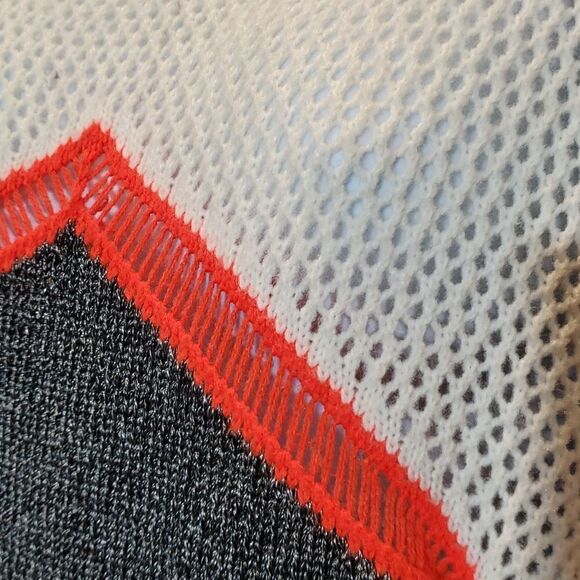 Potter's Pot Patchwork Open Weave Sweater Metallic Trim Sz S - Picture 3 of 8